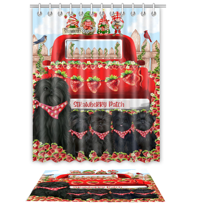 Affenpinscher Shower Curtain & Bath Mat Set, Bathroom Decor Curtains with hooks and Rug, Explore a Variety of Designs, Personalized, Custom, Dog Lover's Gifts