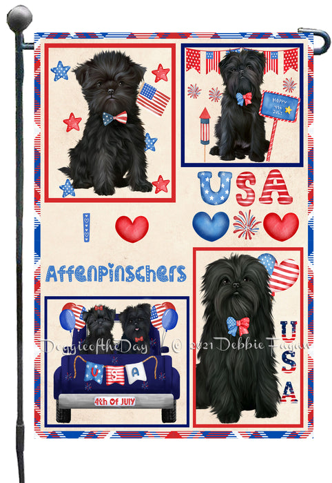 4th of July Independence Day I Love USA Affenpinscher Dogs Garden Flag GFLG66853