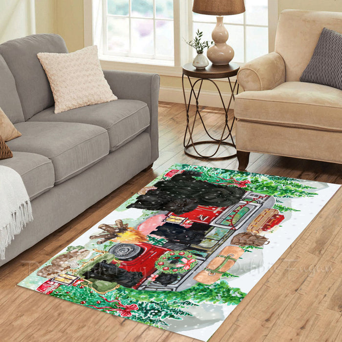 Christmas Time Camping with Affenpinscher Dogs Area Rug - Ultra Soft Cute Pet Printed Unique Style Floor Living Room Carpet Decorative Rug for Indoor Gift for Pet Lovers