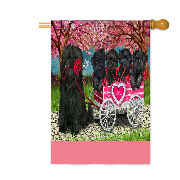 Personalized I Love Affenpinscher Dogs in a Cart Custom House Flag FLG-DOTD-A62172