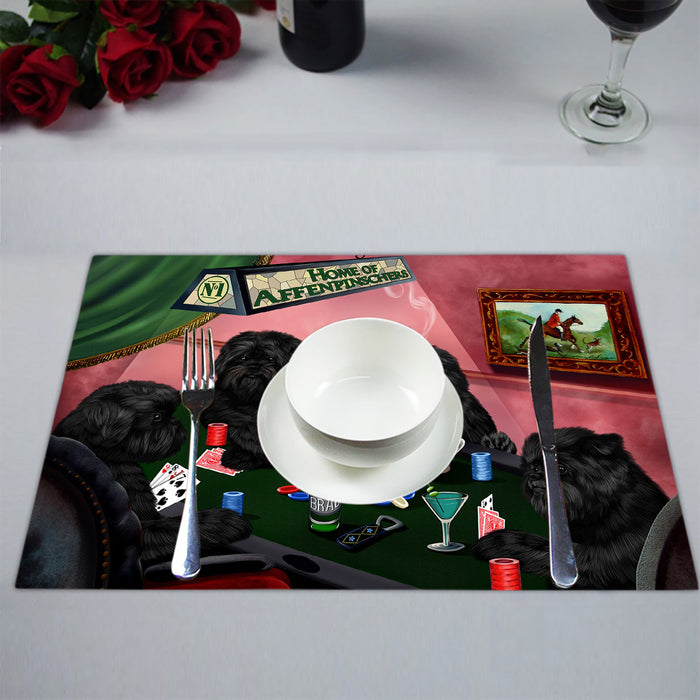 Home of  Affenpinscher Dogs Playing Poker Placemat