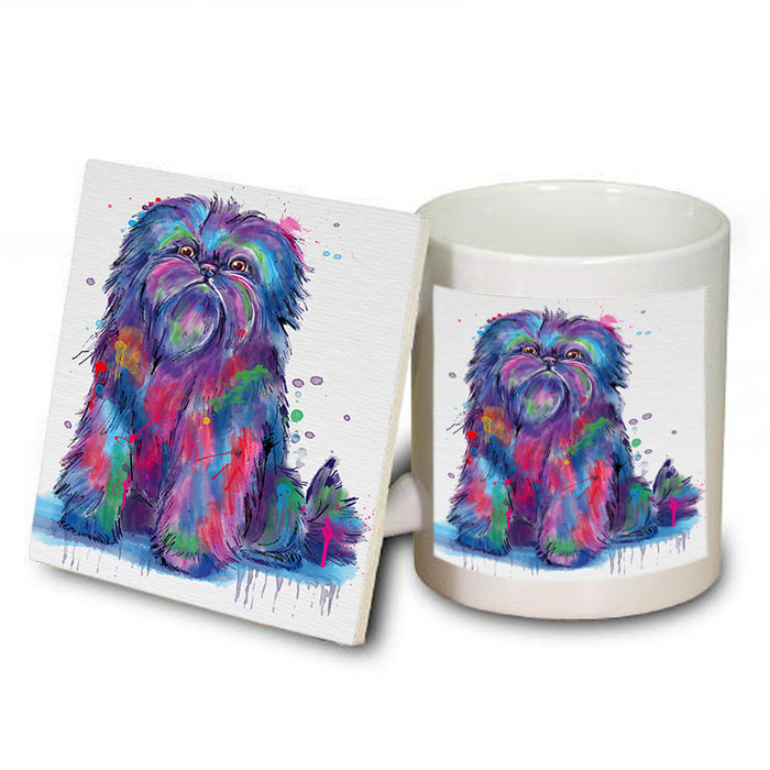 Watercolor Affenpinscher Dog Mug and Coaster Set MUC57056
