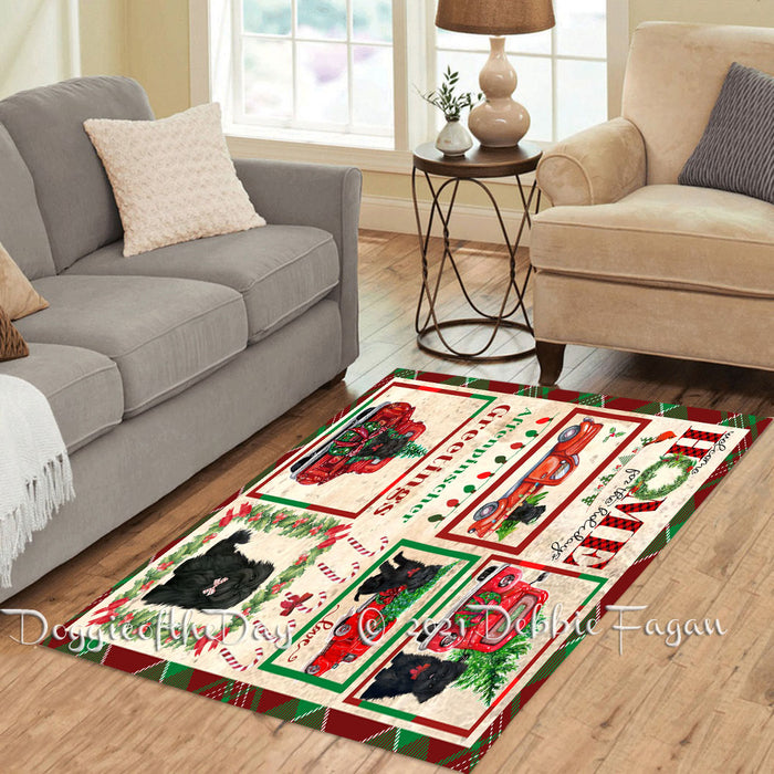 Welcome Home for Christmas Holidays Affenpinscher Dogs Polyester Living Room Carpet Area Rug ARUG64577