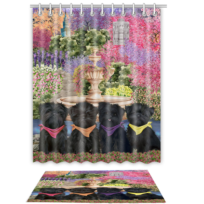 Affenpinscher Shower Curtain & Bath Mat Set, Bathroom Decor Curtains with hooks and Rug, Explore a Variety of Designs, Personalized, Custom, Dog Lover's Gifts