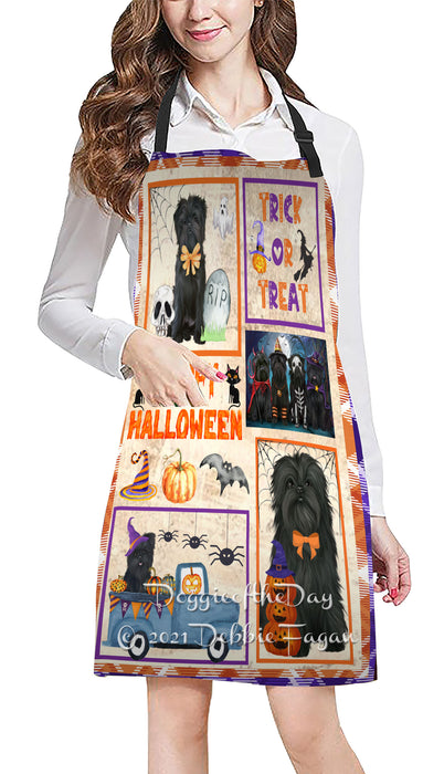 Happy Halloween Trick or Treat Affenpinscher Dogs Cooking Kitchen Adjustable Apron Apron49272