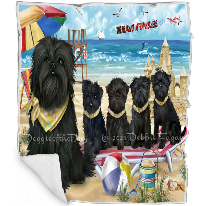 Pet Friendly Beach Affenpinschers Dog Blanket BLNKT65037