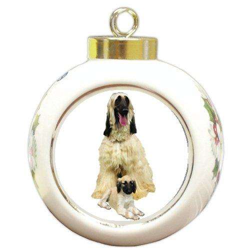 Afghan Hound and Puppy Ornament
