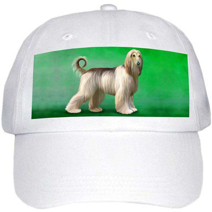 Afghan Hound Dog Ball Hat Cap Off White