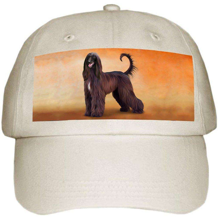Afghan Hound Dog Ball Hat Cap Off White