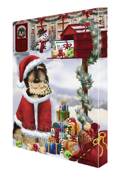 Afghan Hound Dog Dear Santa Letter Christmas Holiday Mailbox Canvas Print Wall Art Décor CVS99440