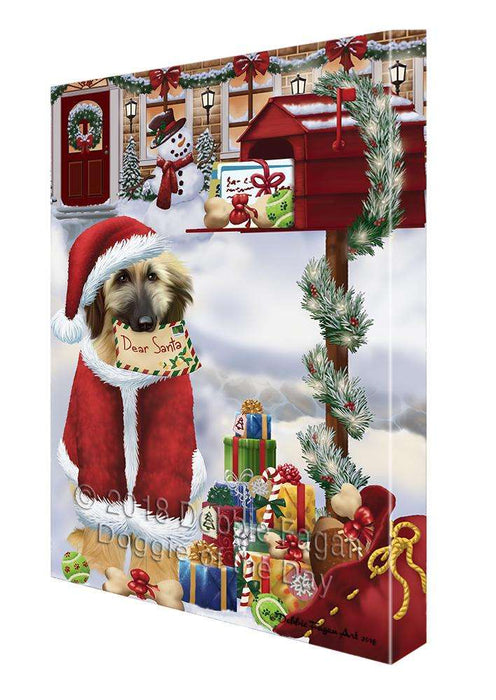 Afghan Hound Dog Dear Santa Letter Christmas Holiday Mailbox Canvas Print Wall Art Décor CVS99458