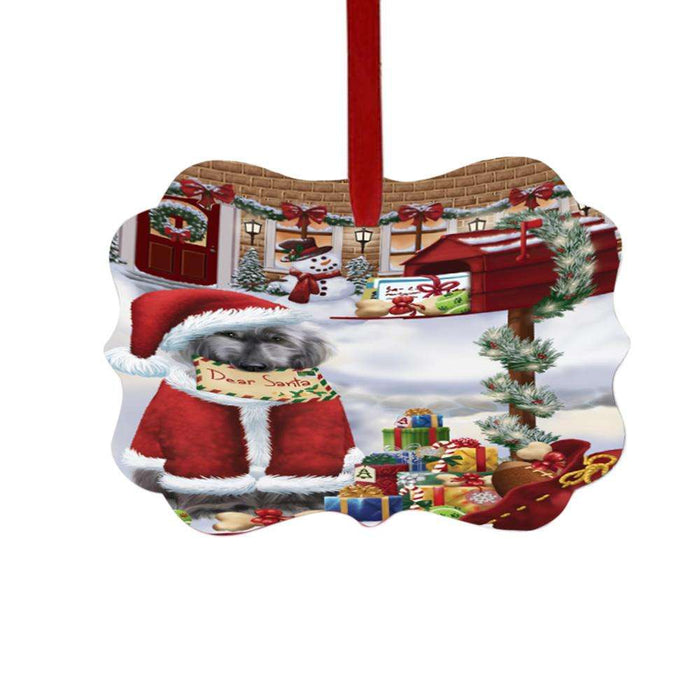 Afghan Hound Dog Dear Santa Letter Christmas Holiday Mailbox Double-Sided Photo Benelux Christmas Ornament LOR48985