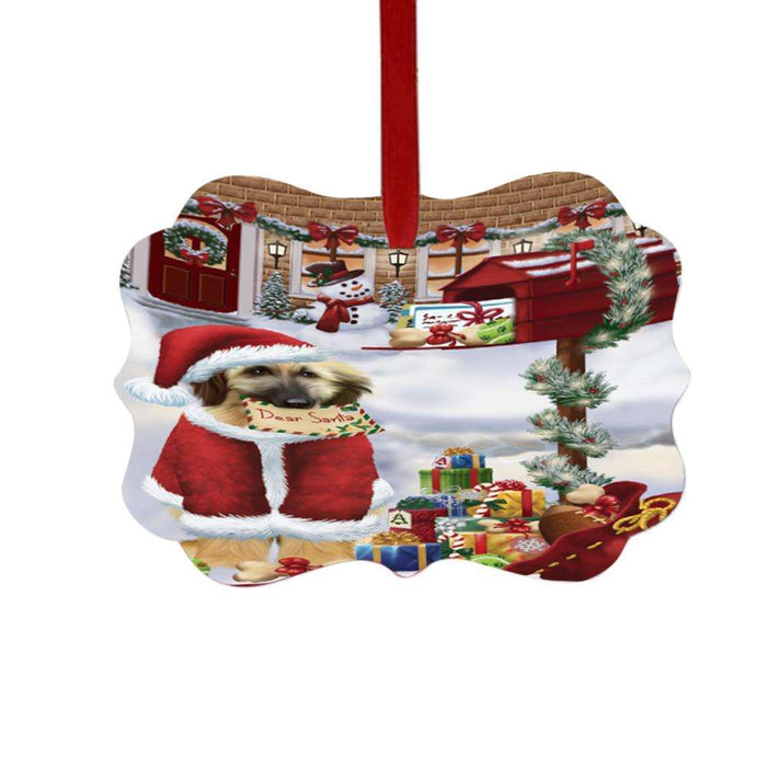 Afghan Hound Dog Dear Santa Letter Christmas Holiday Mailbox Double-Sided Photo Benelux Christmas Ornament LOR48986
