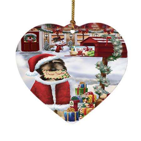 Afghan Hound Dog Dear Santa Letter Christmas Holiday Mailbox Heart Christmas Ornament HPOR53510