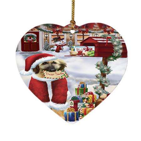 Afghan Hound Dog Dear Santa Letter Christmas Holiday Mailbox Heart Christmas Ornament HPOR53512