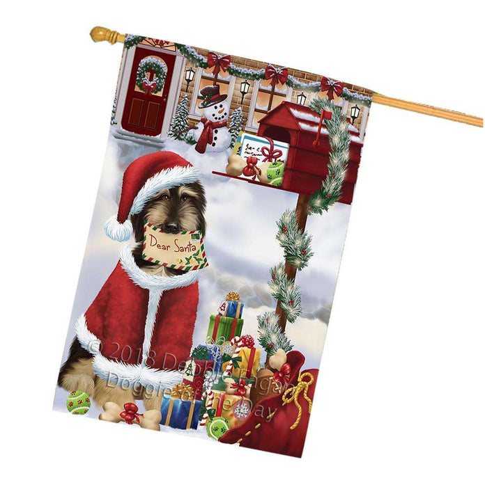 Afghan Hound Dog Dear Santa Letter Christmas Holiday Mailbox House Flag FLG53708