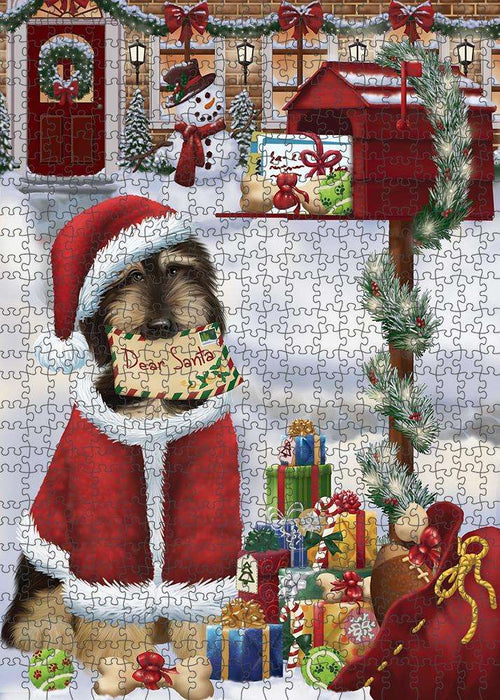 Afghan Hound Dog Dear Santa Letter Christmas Holiday Mailbox Puzzle with Photo Tin PUZL81196