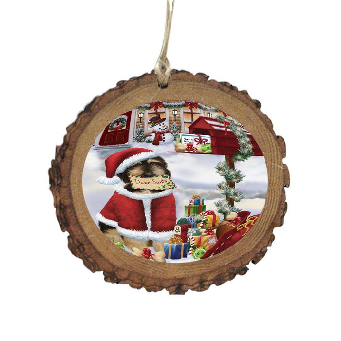 Afghan Hound Dog Dear Santa Letter Christmas Holiday Mailbox Wooden Christmas Ornament WOR48984