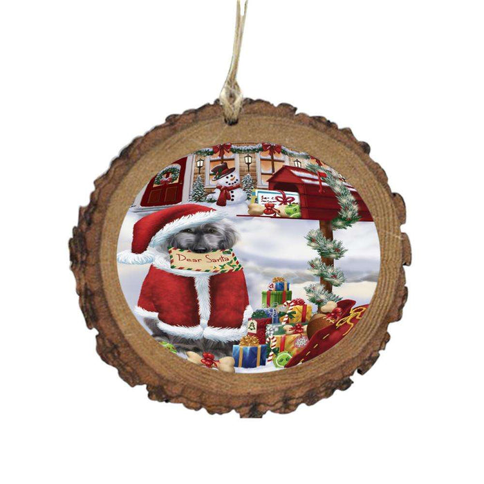 Afghan Hound Dog Dear Santa Letter Christmas Holiday Mailbox Wooden Christmas Ornament WOR48985