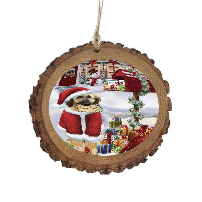Afghan Hound Dog Dear Santa Letter Christmas Holiday Mailbox Wooden Christmas Ornament WOR48986