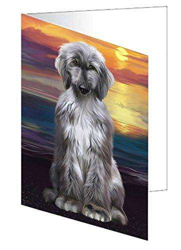 Afghan Hound Dog Handmade Artwork Assorted Pets Greeting Cards and Note Cards with Envelopes for All Occasions and Holiday Seasons GCD49550