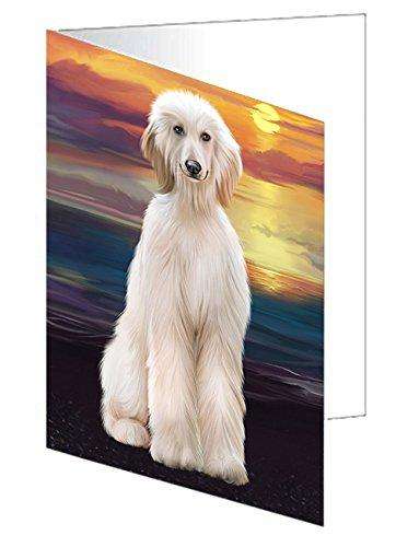 Afghan Hound Dog Handmade Artwork Assorted Pets Greeting Cards and Note Cards with Envelopes for All Occasions and Holiday Seasons GCD49553