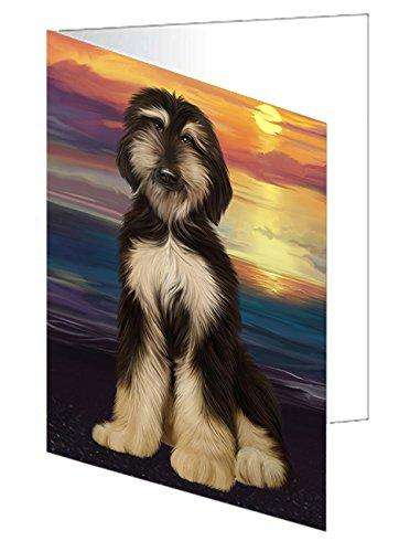 Afghan Hound Dog Handmade Artwork Assorted Pets Greeting Cards and Note Cards with Envelopes for All Occasions and Holiday Seasons GCD49556
