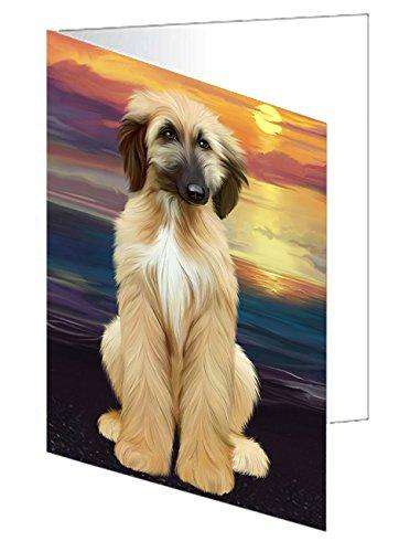 Afghan Hound Dog Handmade Artwork Assorted Pets Greeting Cards and Note Cards with Envelopes for All Occasions and Holiday Seasons GCD49559