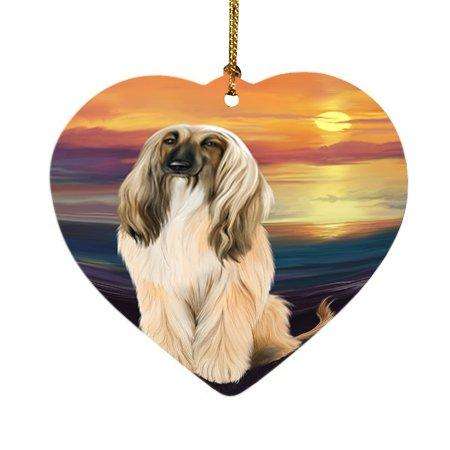 Afghan Hound Dog Heart Christmas Ornament HPOR48457