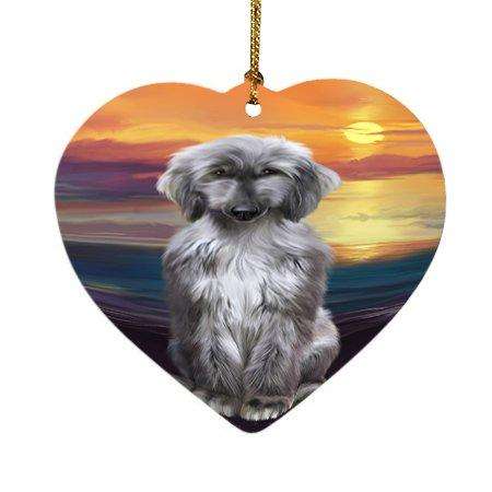 Afghan Hound Dog Heart Christmas Ornament HPOR48458