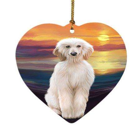 Afghan Hound Dog Heart Christmas Ornament HPOR48459