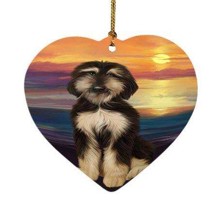 Afghan Hound Dog Heart Christmas Ornament HPOR48460