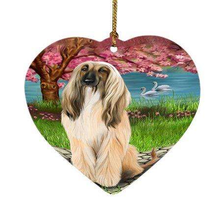 Afghan Hound Dog Heart Christmas Ornament HPOR48463
