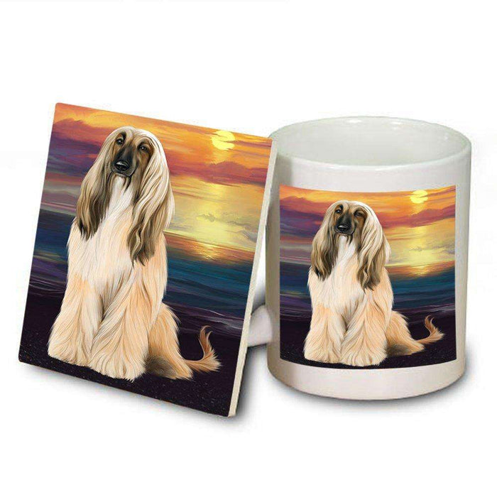 Afghan Hound Dog Mug and Coaster Set MUC48449