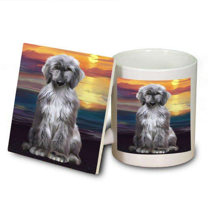 Afghan Hound Dog Mug and Coaster Set MUC48450