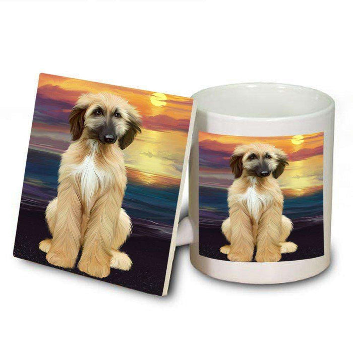 Afghan Hound Dog Mug and Coaster Set MUC48453