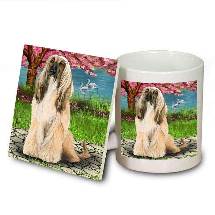Afghan Hound Dog Mug and Coaster Set MUC48455