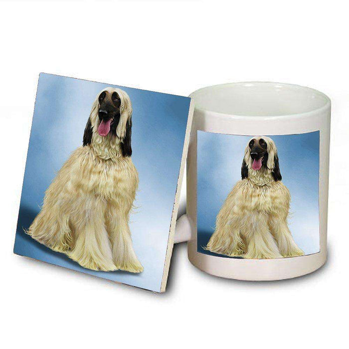Afghan Hound Dog Mug and Coaster Set