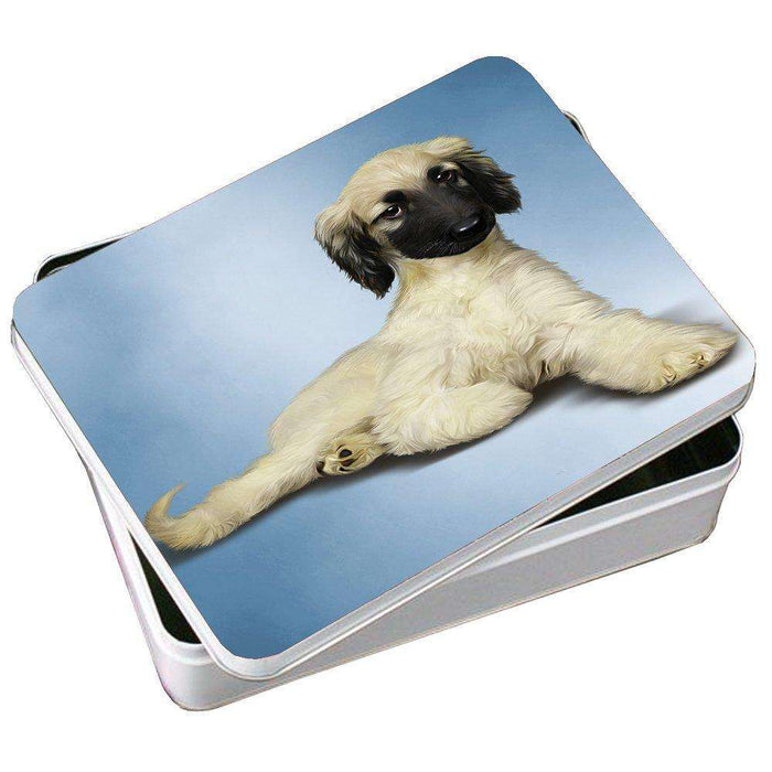 Afghan Hound Dog Photo Storage Tin