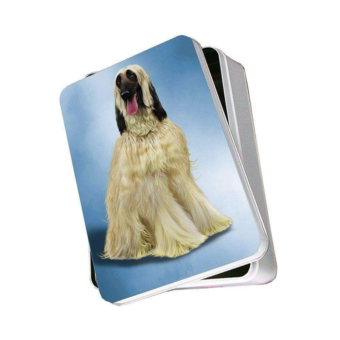 Afghan Hound Dog Photo Storage Tin