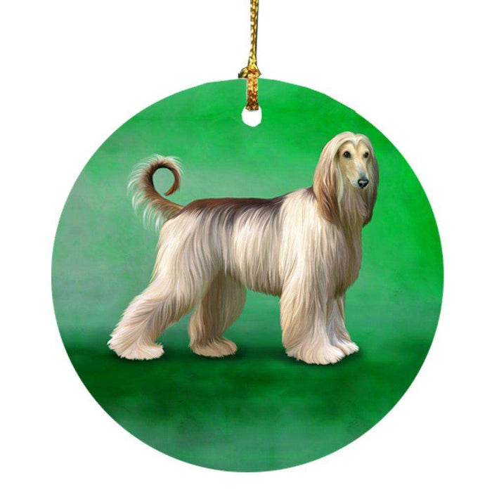 Afghan Hound Dog Round Christmas Ornament