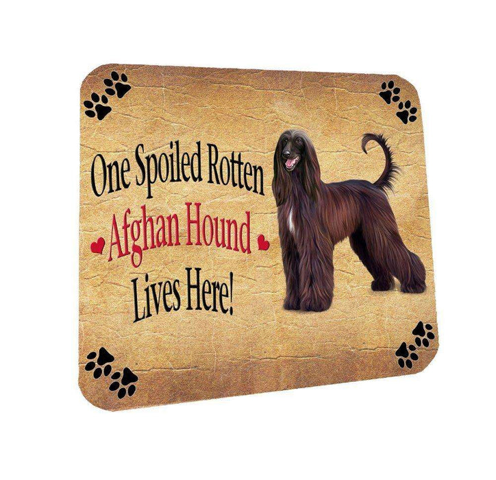 Afghan Hound Spoiled Rotten Dog Coasters Set of 4