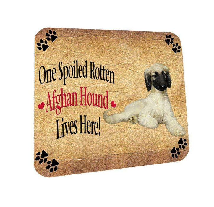 Afghan Hound Spoiled Rotten Dog Coasters Set of 4