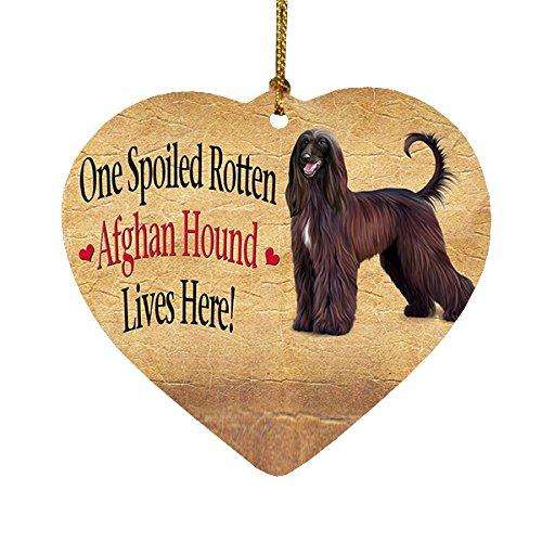 Afghan Hound Spoiled Rotten Dog Heart Christmas Ornament