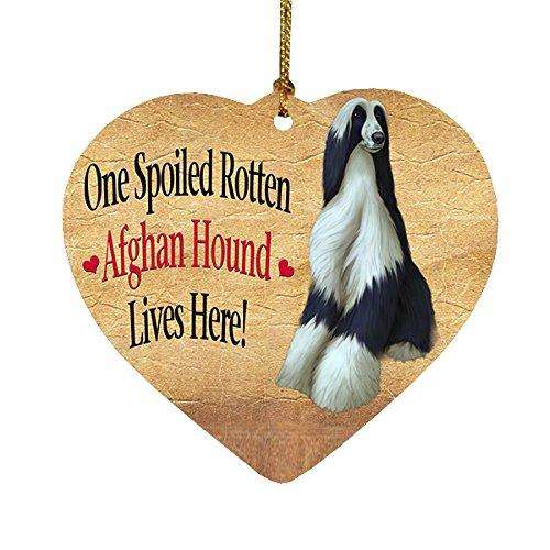 Afghan Hound Spoiled Rotten Dog Heart Christmas Ornament