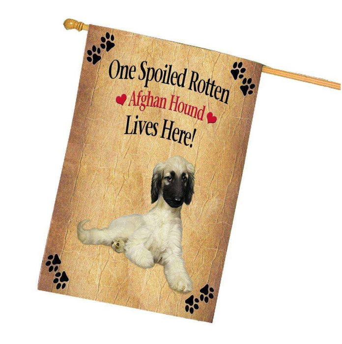 Afghan Hound Spoiled Rotten Dog House Flag
