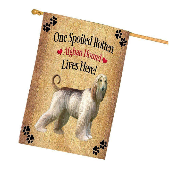 Afghan Hound Spoiled Rotten Dog House Flag