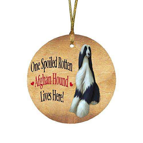 Afghan Hound Spoiled Rotten Dog Round Christmas Ornament
