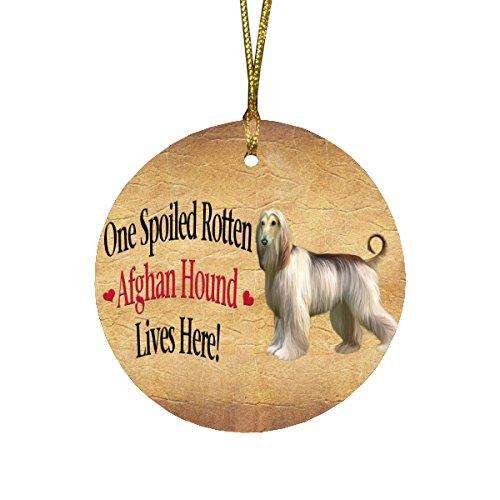 Afghan Hound Spoiled Rotten Dog Round Christmas Ornament