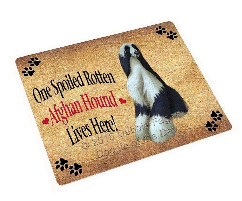 Afghan Hound Spoiled Rotten Dog Tempered Cutting Board